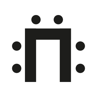 Schematische Darstellung von Tischen und Stühlen in U-Form
