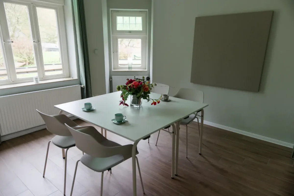Raum Anna mit Besprechungstisch und Tageslicht durch mehrere Fenster